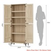 Dining Room 63 in Tall Storage Cabinet, Kitchen Pantry Cabinet 5 Tier Bathroom Cabinet w/ 4 Doors Adjustable Shelves - 2 of 4