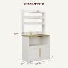 Farmhouse Microwave Stand Bakers Rack with Power Outlet, 63" Freestanding Bakers Rack with Thickened Counter and Storage Cabinet for Kitchen,Dining - 2 of 4