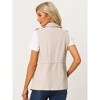 Allegra K Women's Solid Zip Up Sleeveless Utility Anorak Outwear Cargo Vest - 4 of 4