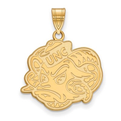 Black Bow Jewelry 10k Yellow Gold North Carolina Tar Heels NCAA Large Pendant