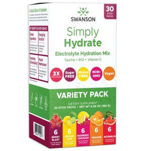 Swanson Simply Hydrate Electrolyte Hydration Mix - Variety Pack. - 1 of 4