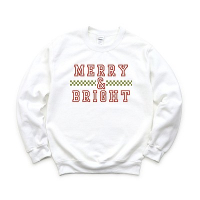 Simply Sage Market Women's Graphic Sweatshirt Merry and Bright Checkered