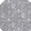 Gray Silver And Ivory Floral Washable Indoor Outdoor Area Rug - 4 of 4
