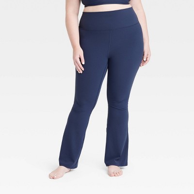 Women's Everyday Soft Ultra High-Rise Flare Leggings - All In Motion™ Navy Blue XXL Short