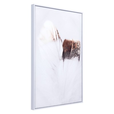 Delicate Feather Framed Wall Canvas - ZM Home