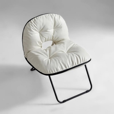 Folding Faux Leather Accent Chair, Pop-Chair for Indoor & Outdoor
