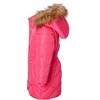Sportoli Girls Fleece Lined Quilted Midlength Fur Trimmed Hood Winter Puffer Coats - 2 of 4