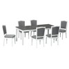 ChicFurnit Dining Sets Extendable Table Set with Upholstered Chairs and Storage Drawers for Kitchen Dining Room, Gray and White, 40"*21.3"*21.25" - 2 of 4