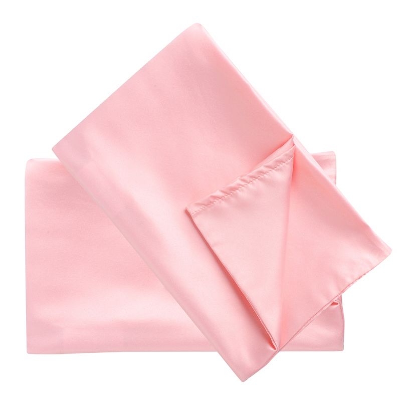 2 Pcs Queen 20"x30" Silk Satin Silky for Hair and Skin Pillowcase Pink - PiccoCasa, 6 of 7