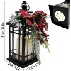 Christmas Decorative Lantern w/LED Flickering Flameless Candle,with Xmas Ornament - 2 of 4