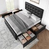 Full Size Upholstered Bed Frame with Storage Drawers and Headboard – Button Tufted Design, Sturdy Wooden Slats, No Box Spring Required, Easy Assembly - 4 of 4