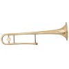 Costway B Flat Trombone Gold Brass with Mouthpiece Case Gloves for Beginners Students - 3 of 4