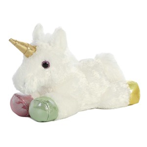 Aurora Small Prism Unicorn Mini Flopsie Adorable Stuffed Animal White 8" - 1 of 4