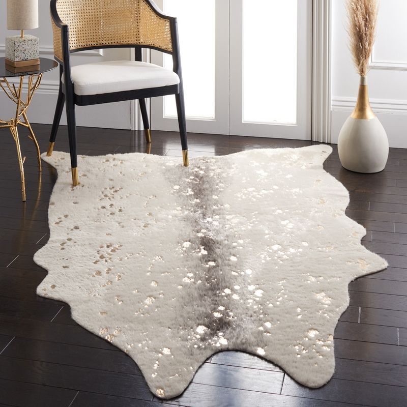 Faux Cow Hide FCH205 Power Loomed Area Rug  - Safavieh, 2 of 7