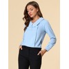 INSPIRE CHIC Women's Peter Pan Collar Crochet Trim Long Sleeve Work Office Blouse - 2 of 4