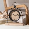 Sullivans 11.75" Modern Wood & Black Desk Clock - 3 of 4
