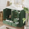 36 inch traditional bathroom storage cabinet vanity with resin sink combination set, double door four drawer - image 2 of 4