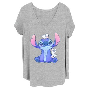 Junior's Women Lilo & Stitch Hanging with Ducks T-Shirt - 1 of 4