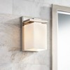 Possini Euro Design Henry Modern Wall Sconce Brushed Nickel Hardwire 5 1/4" Fixture Opal White Glass for Bathroom Bedside Vanity - 2 of 4