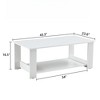 FONTOI Dining Table, Rectangular Dining Table with Open Shelf, Double-Layered Center Table for Home Office, White, 23.6"*16.5"*43.3" - 2 of 4