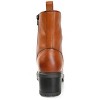 Journee Signature Womens Genuine Leather Norrah Round Toe Stacked Combat Booties - 3 of 4