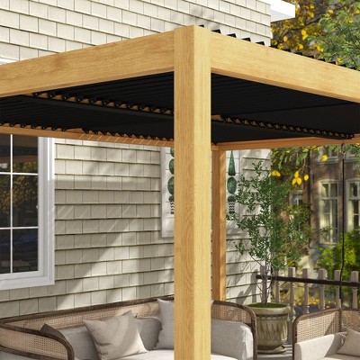 13 Ft. W x 10 Ft. D Aluminum Pergola with Adjustable Canopy