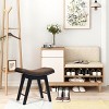 Tangkula Modern Dressing Makeup Stool w/ Concave Seat Rubber Legs Black/White - 2 of 4