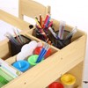Kids Art Table w/2 Chairs, Toddler Craft Play Wood Activity Desk with Large Storage Shelves for Writing Drawing,Nursery, Children's Wooden Furniture - 3 of 4