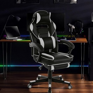 Ergonomic Gaming Chair with Footrest & Adjustable Headrest - Height-Adjustable, 90¡ã-160¡ã Recline Lock, Sturdy Gas Lift, for Gaming/Work - 1 of 4