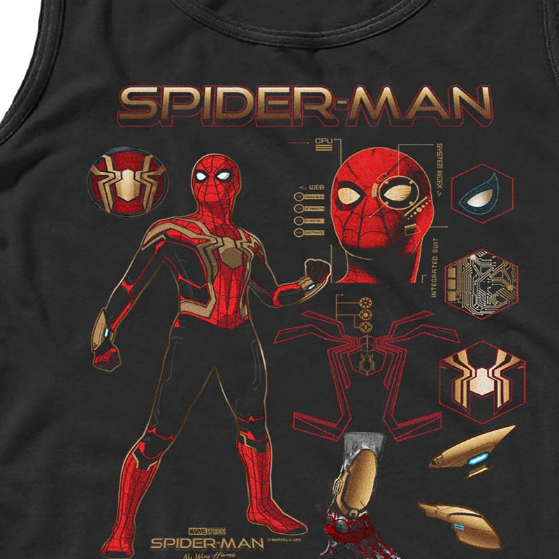 Men's Marvel Spider-Man: No Way Home Iron Suit Gear Tank Top, 2 of 6
