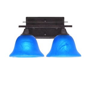 Toltec Lighting Uptowne 2 - Light Vanity in  Dark Granite with 7" Blue Italian Shade - 1 of 1