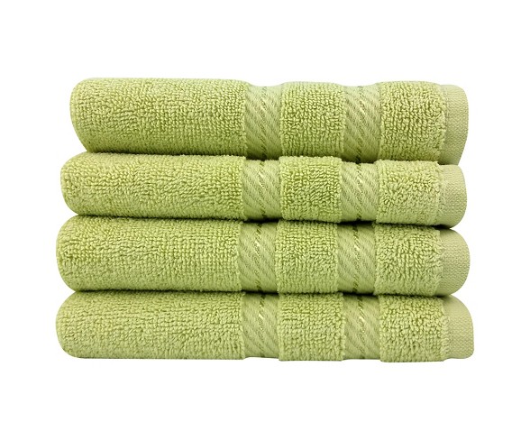 4pc Antalya Turkish Washcloth Towels Set Green - Makroteks