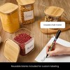 Talented Kitchen 6 Pack Square Glass Containers with Bamboo Lids & Preprinted Labels for Organizing (24 fl.oz, 37 fl.oz., 51 fl.oz.) - 3 of 4