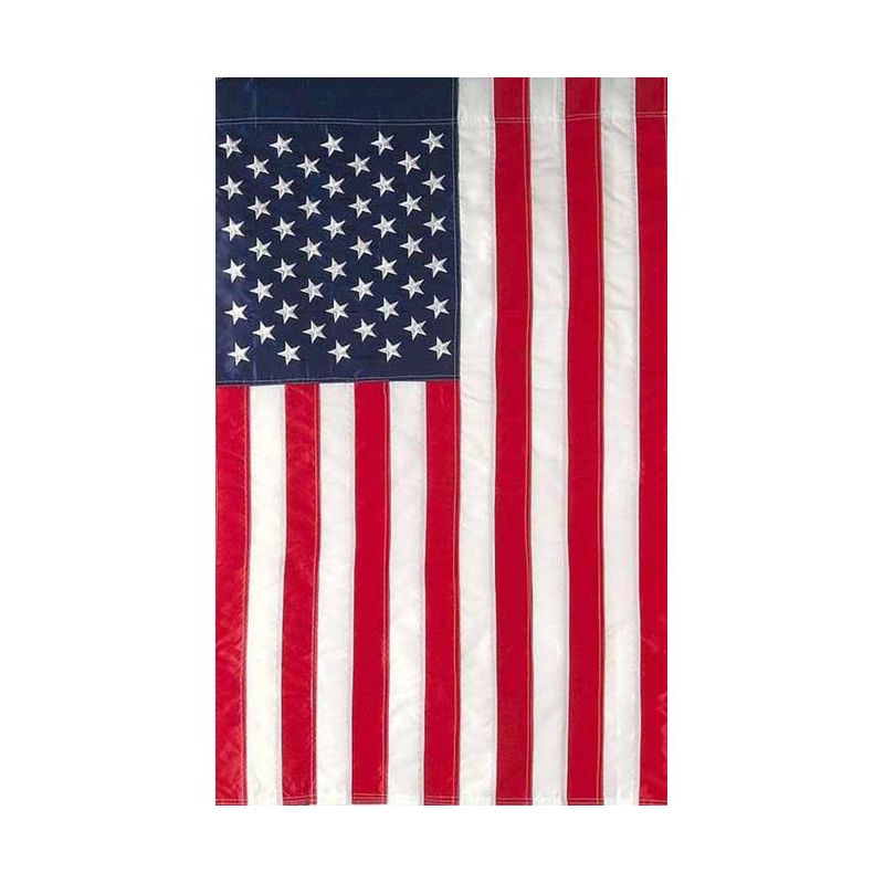 Briarwood Lane American Flag Applique & Embroidered House Flag Stars & Stripes USA 28" x 50", 1 of 3