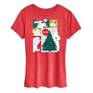 Women's - Coca-Cola - Christmas Tree Polar Bears Short Sleeve Graphic T-Shirt - 1 of 4