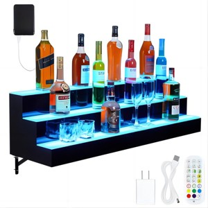 Acrylic Wall-Mounted Multifunctional Cabinet with Display and Storage Shelves, Suitable for Home and Commercial Bars, Gatherings, and Parties - 1 of 3