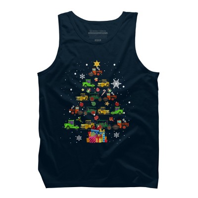 Men's Design By Humans Christmas Tractor Tree Gift Farmer Shirts Funny Tractor Xmas By VitMon Tank Top