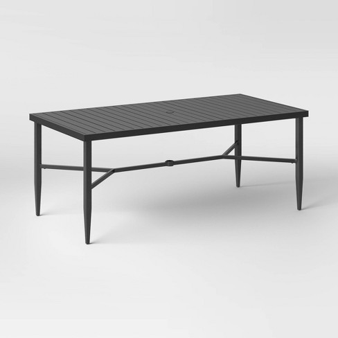 Black aluminum patio table sale