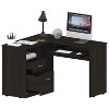 NicBex Home Office Desk L-Shaped Morden Computer Desk with Keyboard Tray, Open Shelf, 2 Drawers and Wooden Frame for Office, Living Room - 3 of 4