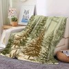 Christmas Tree Pattern Flannel Blanket Soft Warm Flannel All-Season Cozy Throw with Green Golden Pine Tree Design Christmas Gift. - 4 of 4