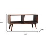 HomeRoots 39" Brown Solid Wood Enclosed and Open Storage TV Stand - 3 of 4