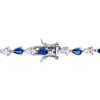 EVERLY JEWELRY | Sterling Silver 10-1/2 CT TGW Created Blue & White Sapphire Bracelet, 7-inch - 4 of 4
