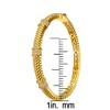 14K Gold-Plated Bangle Bracelet with Cubic Zirconia and a 3D Textured Design, offering a blend of intricate detail and sparkling elegance. - 2 of 2