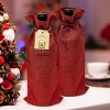 Wrapables Reusable Burlap Wine Bags, Rustic Gift Bags with Drawstring (Set of 8), Burgundy - image 3 of 4