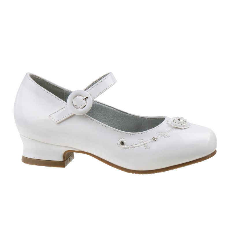 Josmo Girls' Patent Mary Jane Dress Shoes with Adjustable Hook and Loop Closure - Perfect for Weddings, Parties, and Special Occasions (Little Kid), 2 of 8