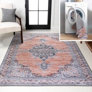 JONATHAN Y Wincer Chenille Cottage Medallion Machine-Washable Area Rug - 1 of 4