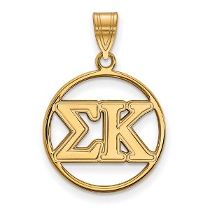 Black Bow Jewelry 14k Yellow Gold Plated Sterling Silver Sigma Kappa Greek Life Medium Pendant - 1 of 3