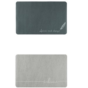 Unique Bargains Absorbent Quick Drying Non-Slip Rubber Backed Bath Mats 2 Pcs - 1 of 4