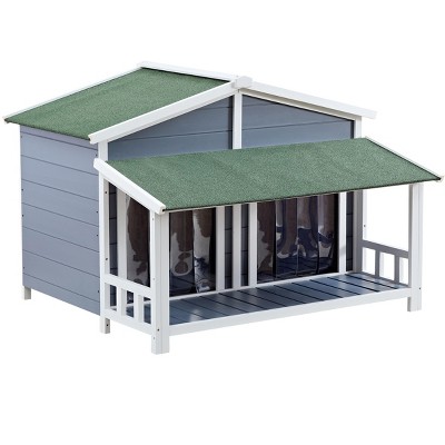 UbMelt Outdoor Dog House for Small Medium Dogs Wooden Puppy Shelter Cage Waterproof Dog Kennel with Porch