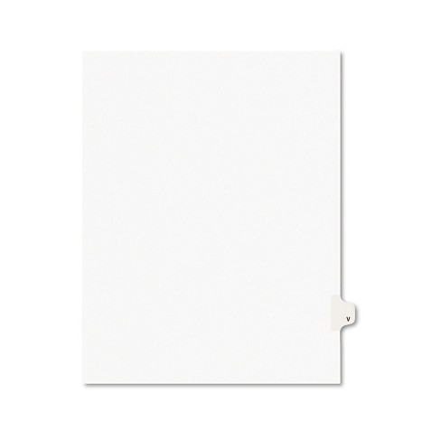 Avery-Style Legal Exhibit Side Tab Dividers 1-Tab Title V Ltr White 25/PK 01422 - image 1 of 4